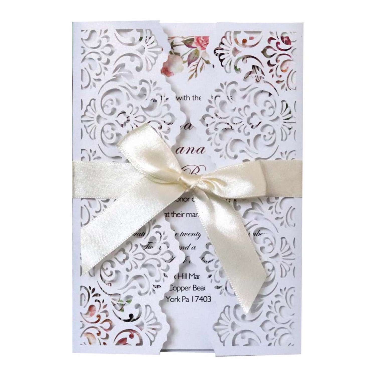 Dark Blue  Invitation Laser Wedding Invitation